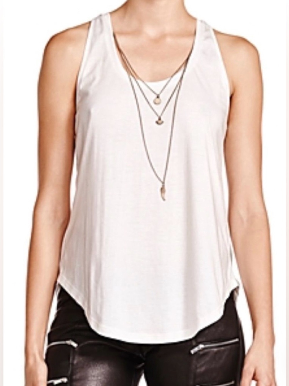 NWT The Kooples Mix Cotton and charms Cream Tank, Size 3 (US M)